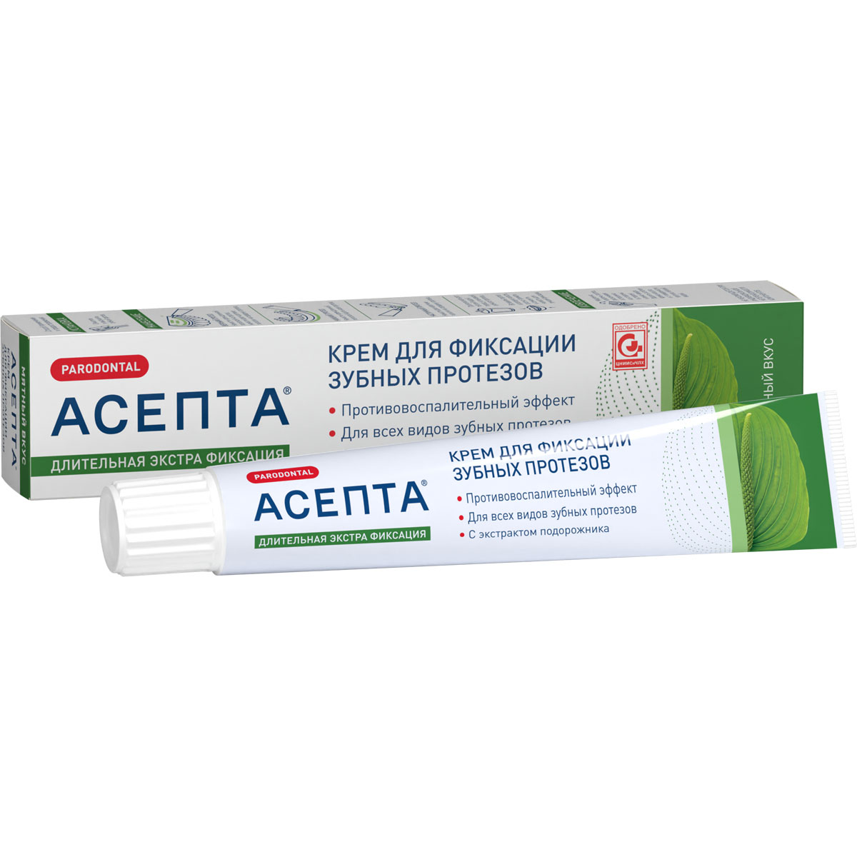 ASEPTA<sup>®</sup> Крем для фиксации зубных протезов мятный вкус