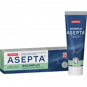 ASEPTA<sup>®</sup> БИОКОМПЛЕКС Здоровые дёсны профилактическая зубная паста